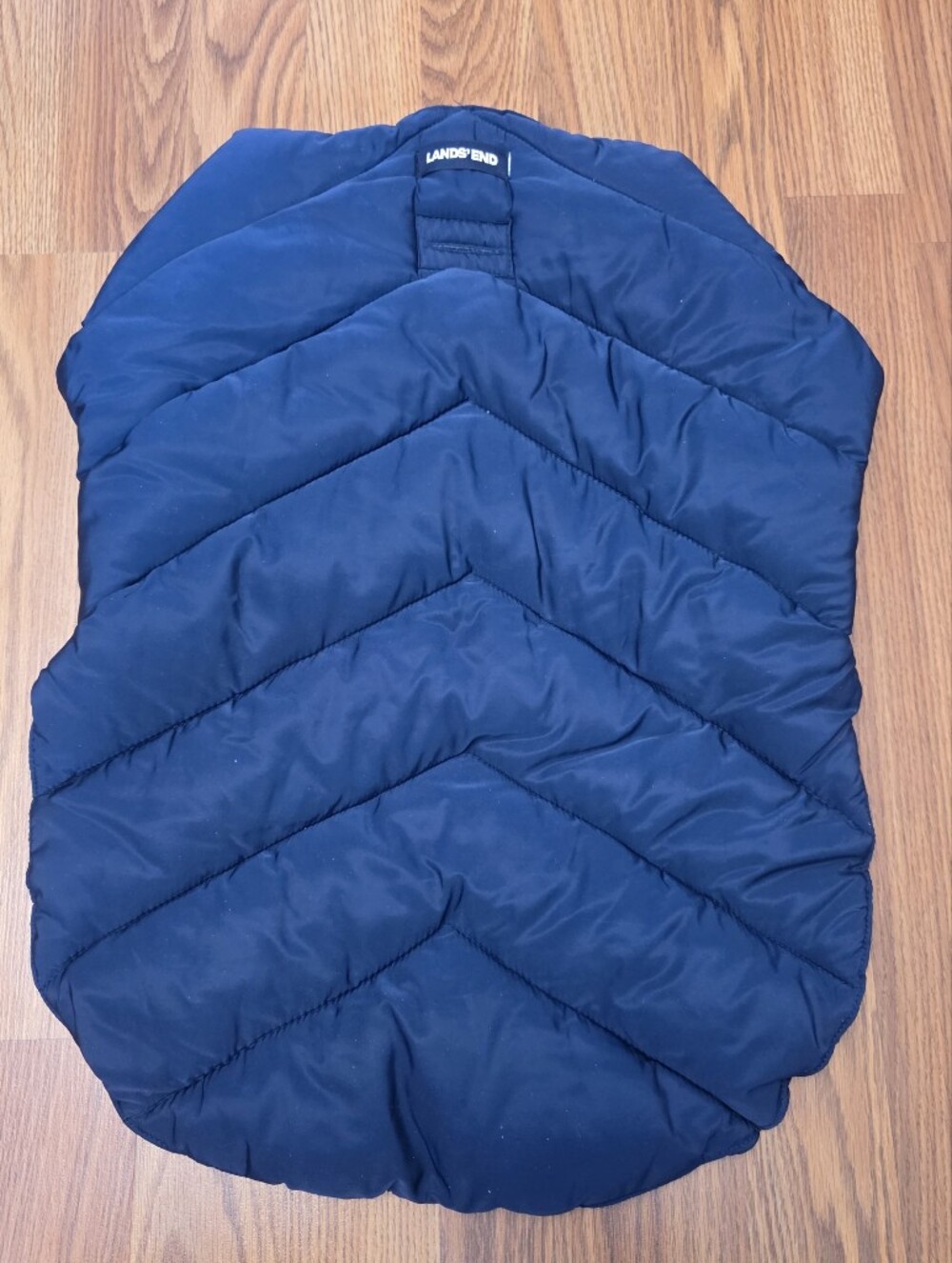 Lands' End Navy Blue Dog Puffer Jacket Vest Lightweight  Size Large